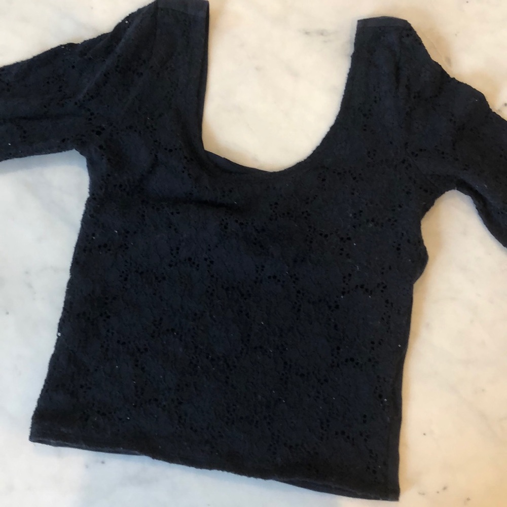 Lace and spandex scoop neck